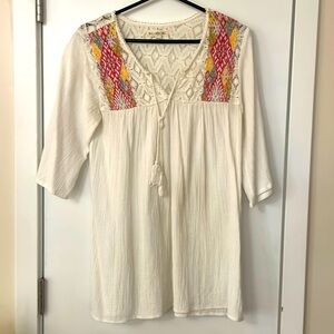 Billabong Embroidered Boho Long Top Small